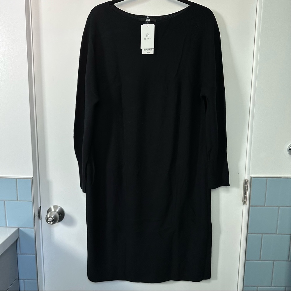 NWT UNIQLO WOMEN’S 3D KNIT BLACK DRESS SIZE LARGE